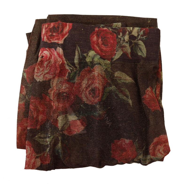 Dolce & Gabbana Black Floral Print Stockings - Authentic Nylon Tights