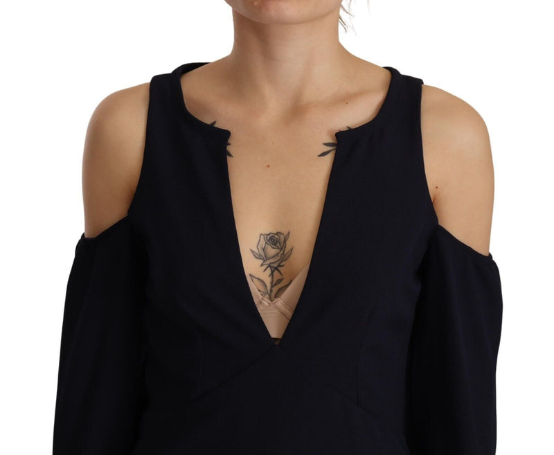 Robe A-ligne à Manches Longues et Épaules Nues Twinset Noir