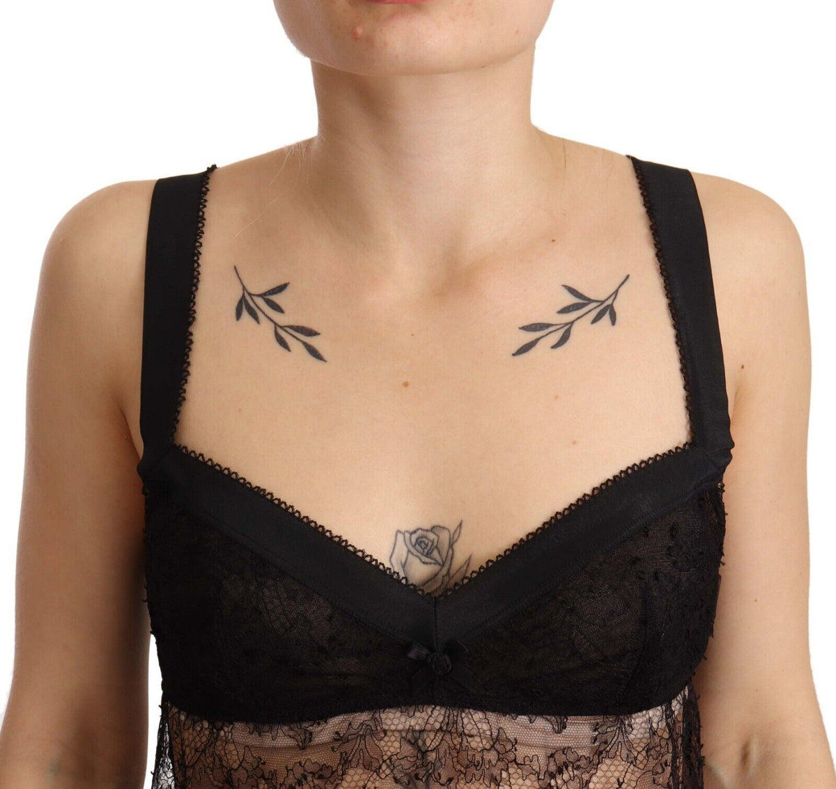 Dolce & Gabbana Black Silk Lace Babydoll Lingerie Top