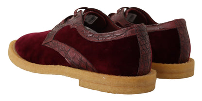 Chaussures en cuir exotique velouté bordeaux de Dolce & Gabbana