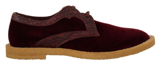 Chaussures en cuir exotique velouté bordeaux de Dolce & Gabbana
