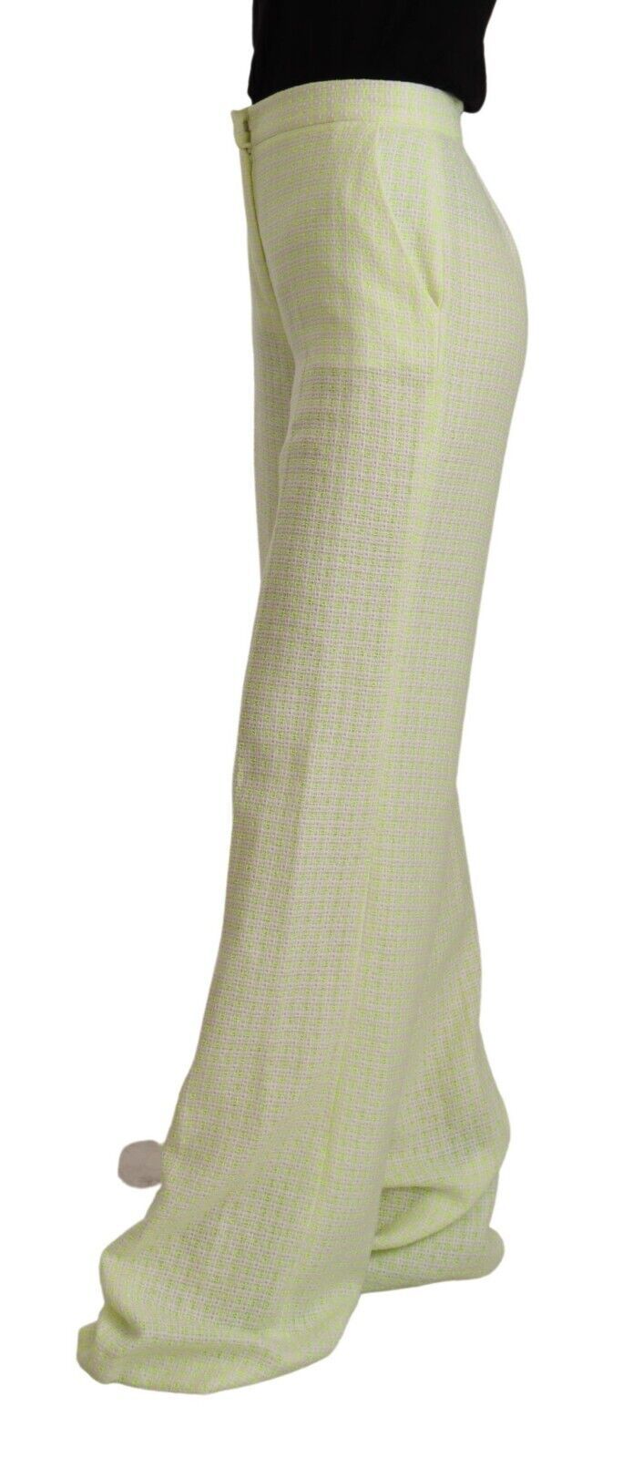 MSGM Yellow Green High Waist Straight Long Pants