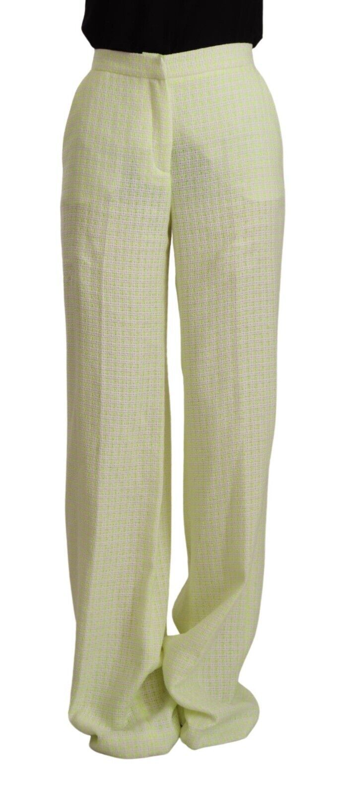 MSGM Yellow Green High Waist Straight Long Pants