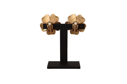 Dolce & Gabbana Maxi-oorbellen met gouden imitatieparels en bloemenprint