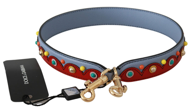 Dolce & Gabbana Blue Leather Shoulder Strap Handbag Accessory