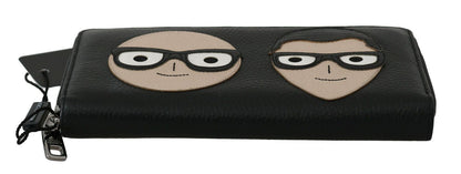 Dolce &amp; Gabbana Zwarte Leren #DGFAMILY Rits Continental Heren Portemonnee