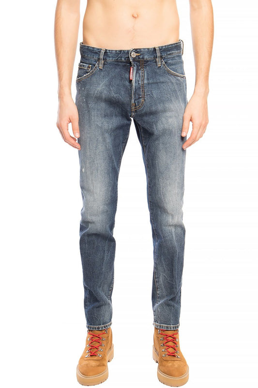 Dsquared² Donkerblauwe, gedragen 'Cool Guy Jean' spijkerbroek