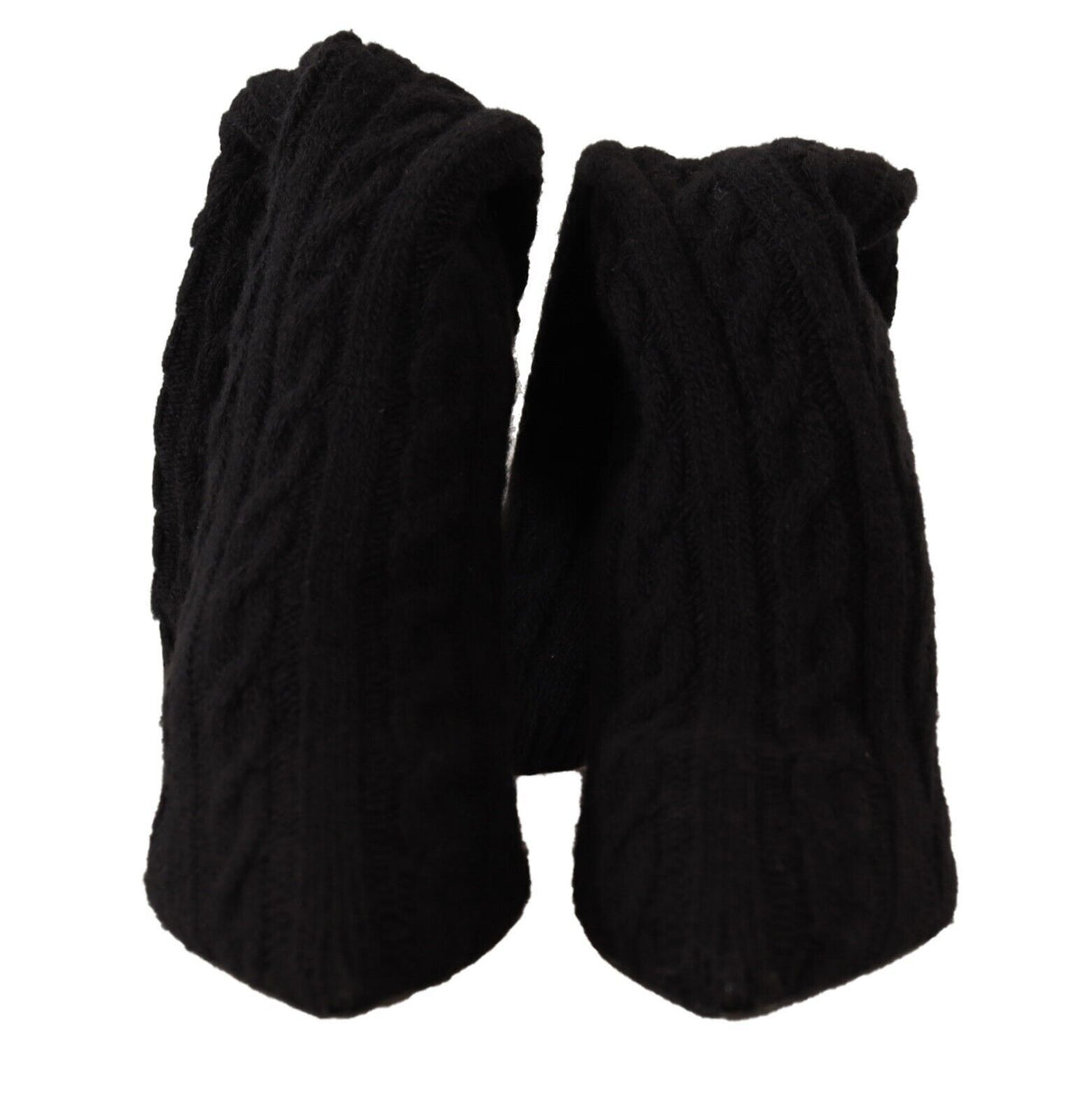 Dolce & Gabbana Black Stretch Socks Knee High Booties