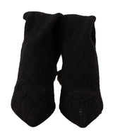 Dolce & Gabbana Black Stretch Socks Knee High Booties