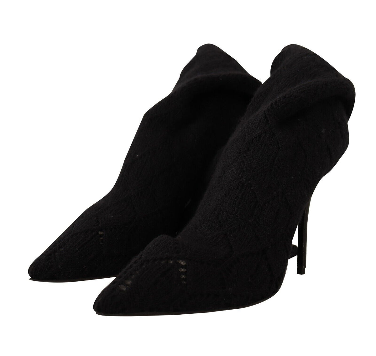 Dolce & Gabbana Black Stretch Socks Knee High Booties