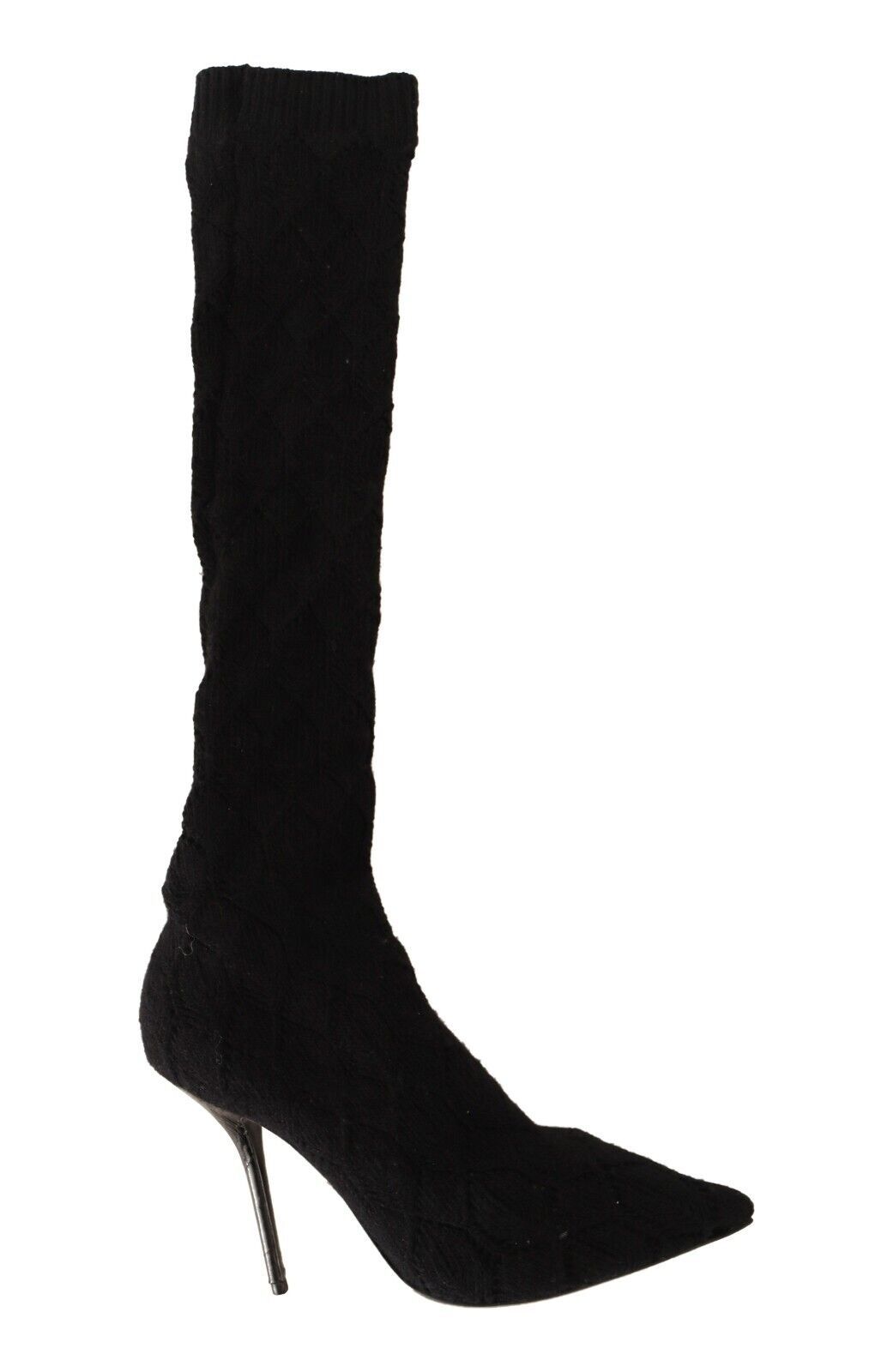 Dolce & Gabbana Black Stretch Socks Knee High Booties