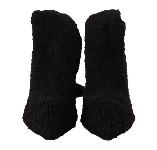 Dolce & Gabbana Black Stretch Socks Knee High Booties