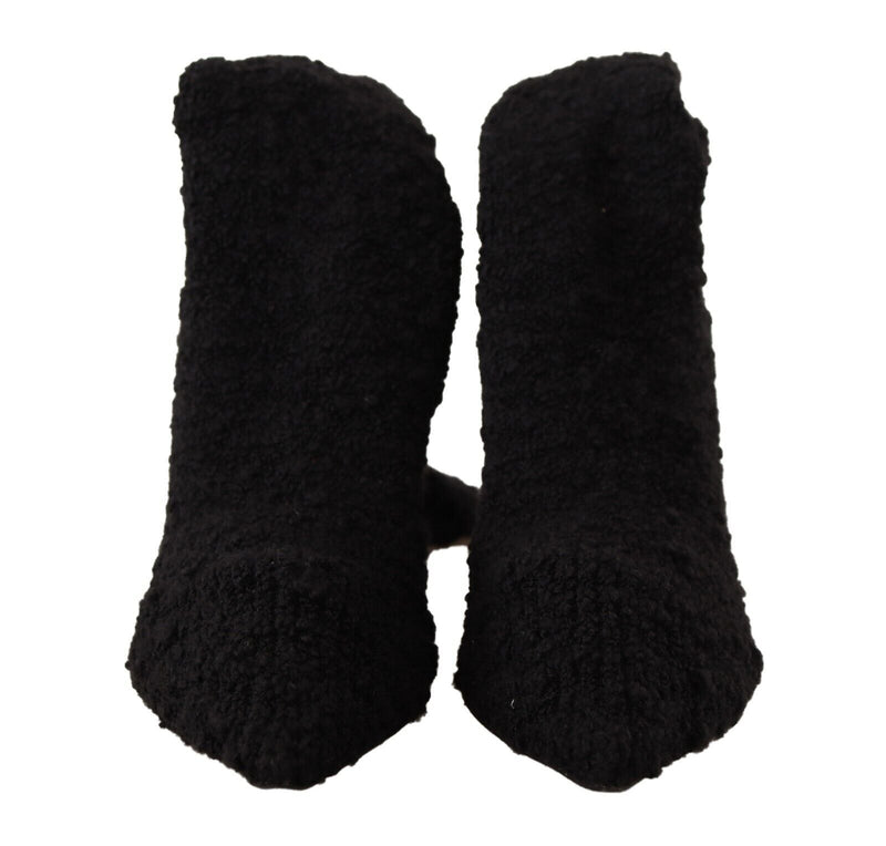 Dolce & Gabbana Black Stretch Socks Knee High Booties