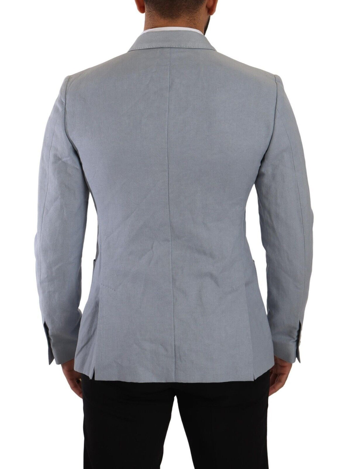 Dolce &amp; Gabbana - Blazer, veste, manteau slim fit en coton et lin bleu