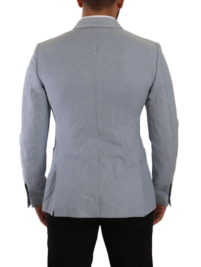 Dolce & Gabbana - Blazer, veste, manteau slim fit en coton et lin bleu