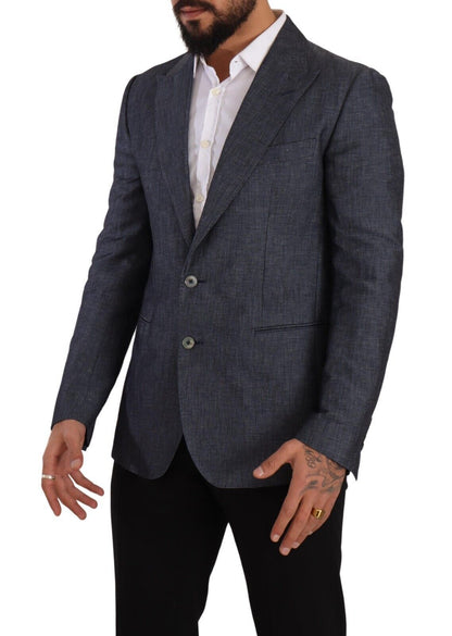 Dolce & Gabbana TAORMINA, veste-blazer en lin et coton bleu.