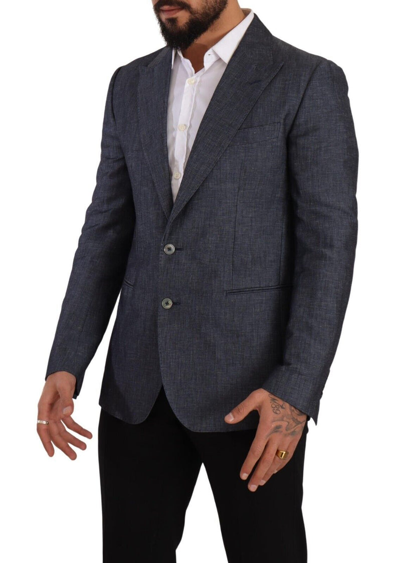 Dolce &amp; Gabbana blauwe linnen en katoenen jas TAORMINA Blazer