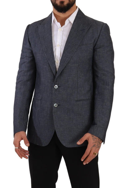 Dolce & Gabbana TAORMINA, veste-blazer en lin et coton bleu.