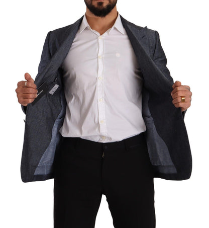 Dolce & Gabbana TAORMINA, veste-blazer en lin et coton bleu.