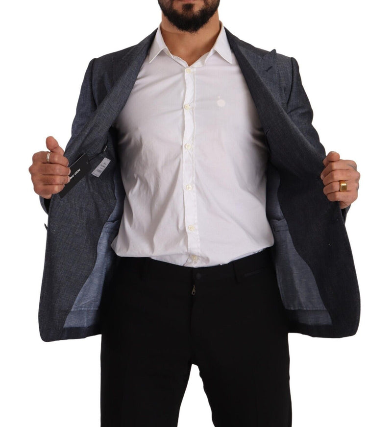 Dolce &amp; Gabbana blauwe linnen en katoenen jas TAORMINA Blazer
