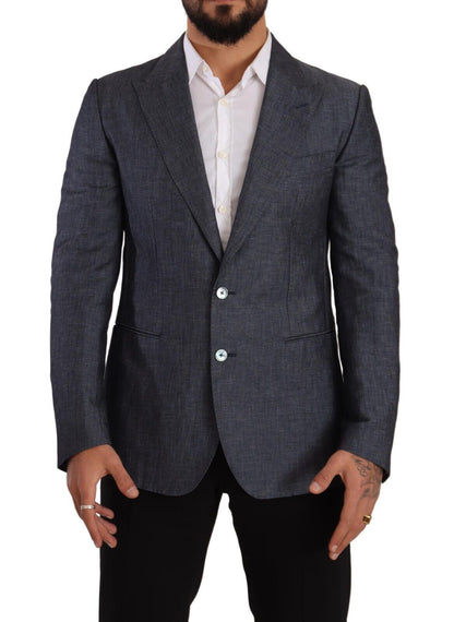 Dolce & Gabbana TAORMINA, veste-blazer en lin et coton bleu.
