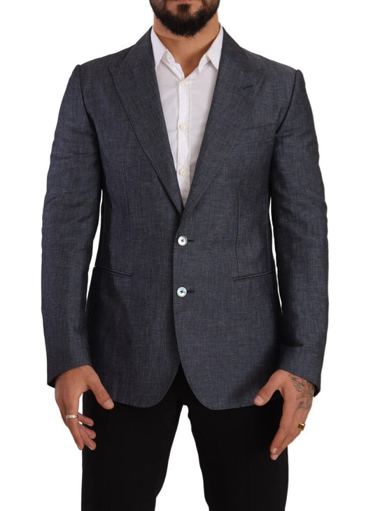 Dolce & Gabbana TAORMINA, veste-blazer en lin et coton bleu.