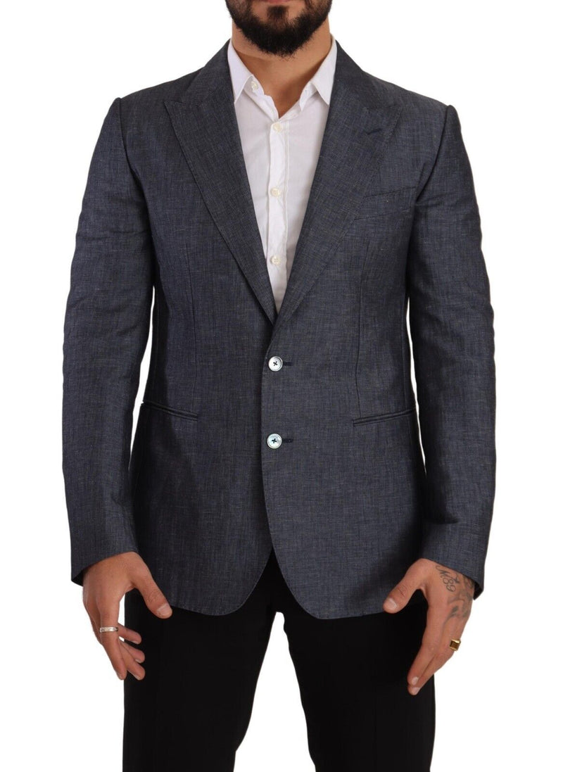 Dolce &amp; Gabbana blauwe linnen en katoenen jas TAORMINA Blazer