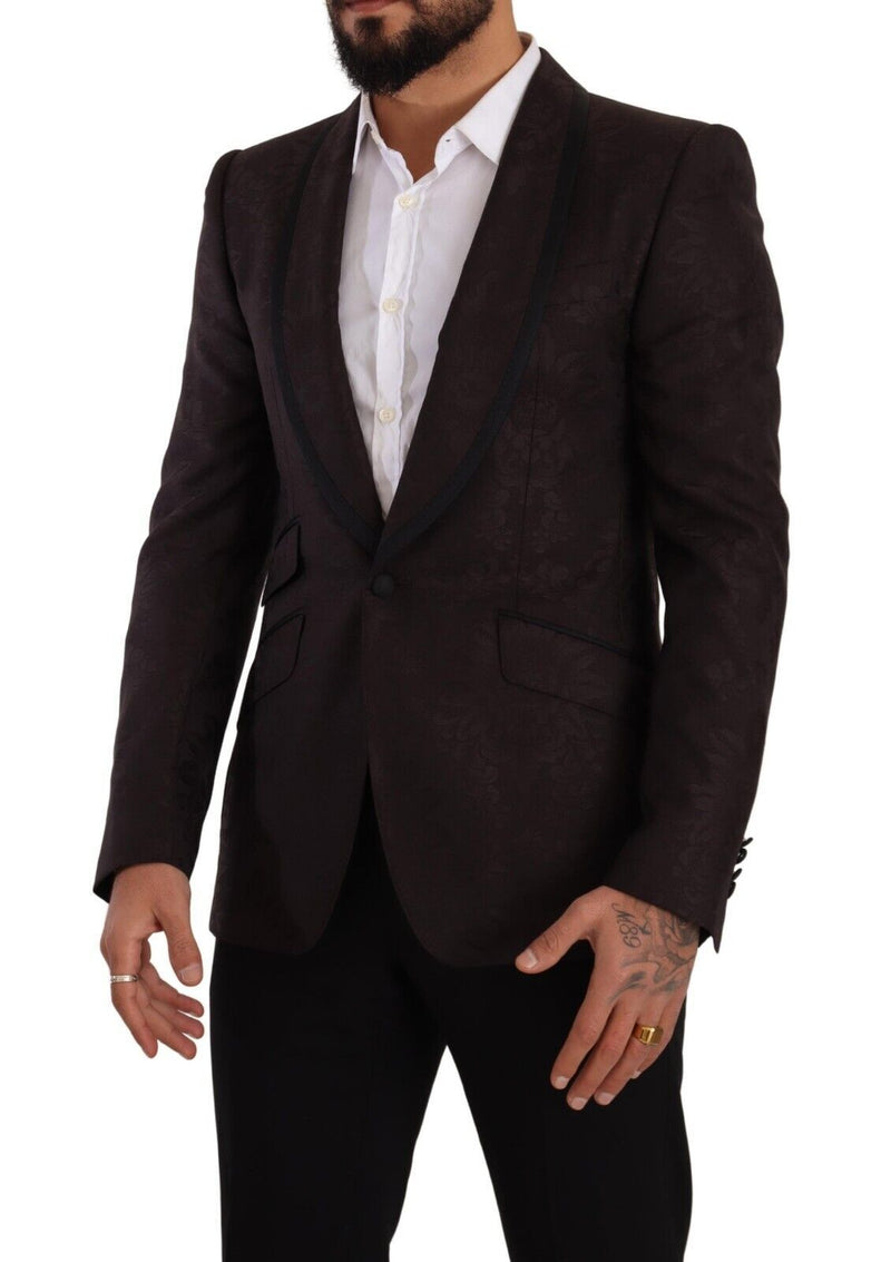 Dolce &amp; Gabbana paarse jacquard, enkelgeknopte SICILIA blazer