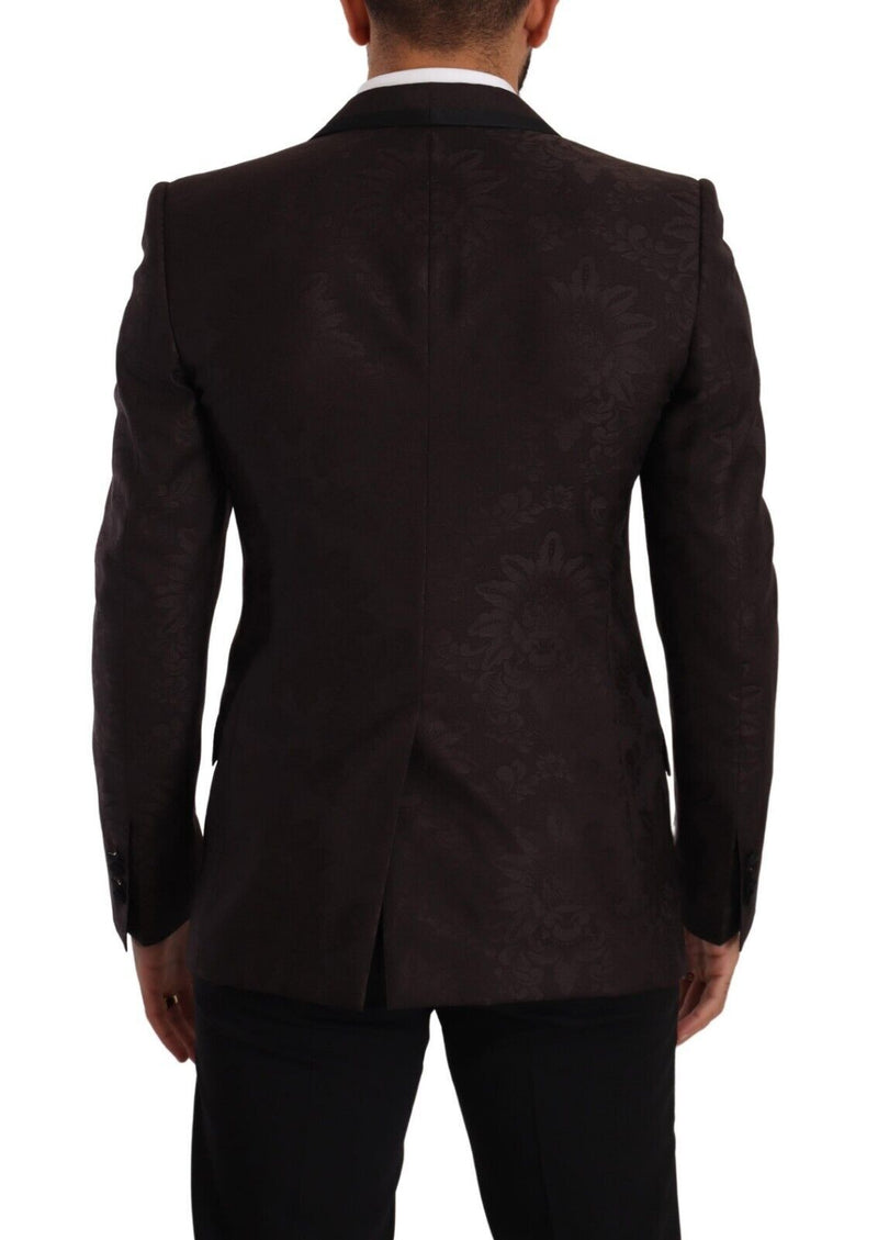 Dolce &amp; Gabbana paarse jacquard, enkelgeknopte SICILIA blazer