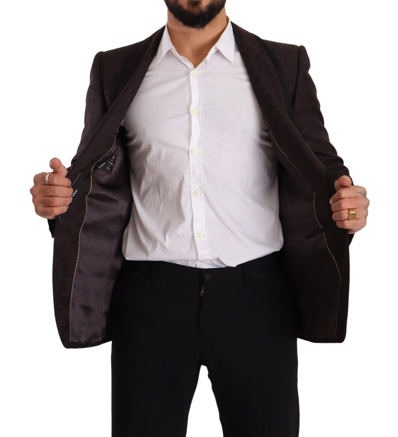 Dolce &amp; Gabbana paarse jacquard, enkelgeknopte SICILIA blazer