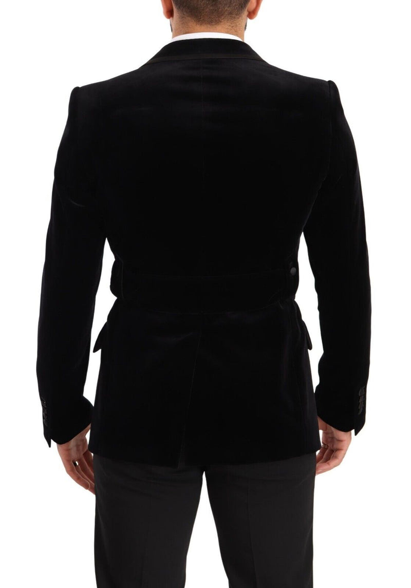 Dolce &amp; Gabbana Zwarte Fluwelen, Enkellaags, Eénknops Blazer