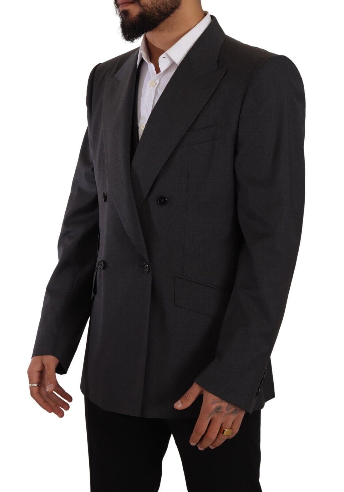 Dolce & Gabbana, blazer SICILIA gris à double boutonnage, 2 pièces