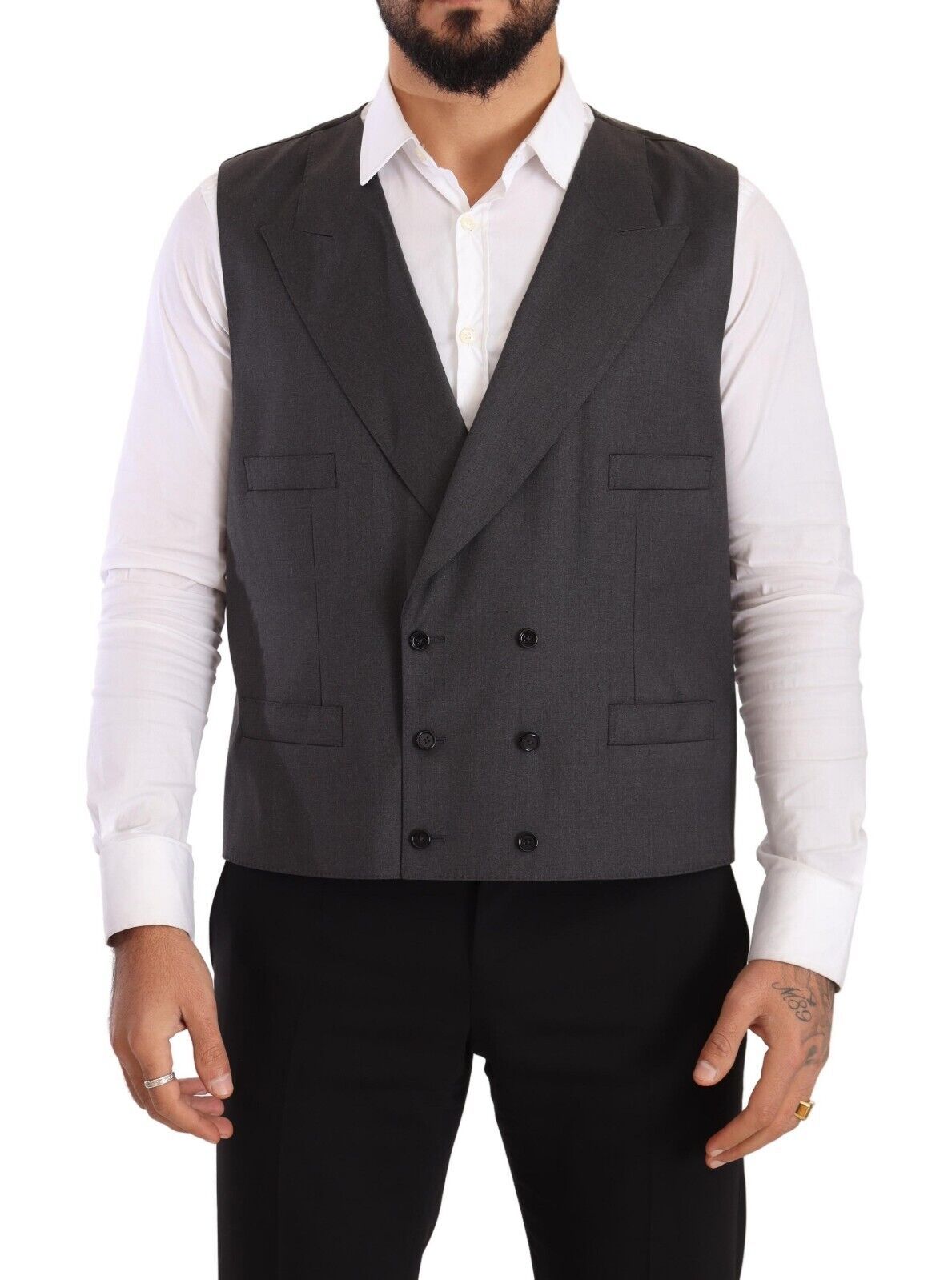 Dolce & Gabbana, blazer SICILIA gris à double boutonnage, 2 pièces