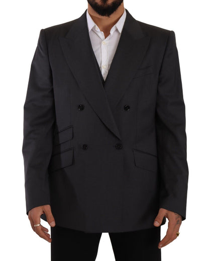 Dolce & Gabbana, blazer SICILIA gris à double boutonnage, 2 pièces