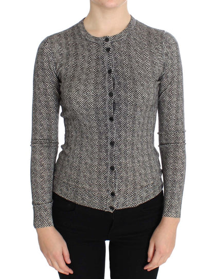 Dolce & Gabbana Cardigan pull en laine noir et blanc