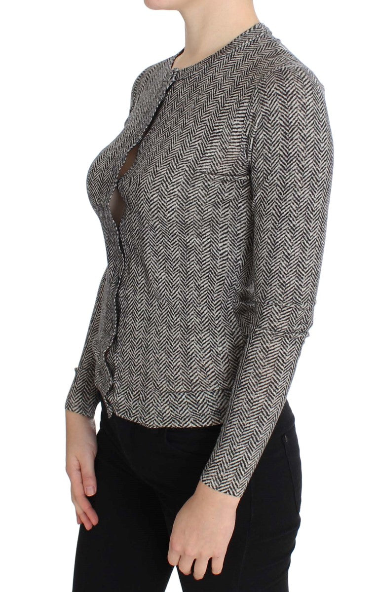 Dolce & Gabbana Cardigan pull en laine noir et blanc