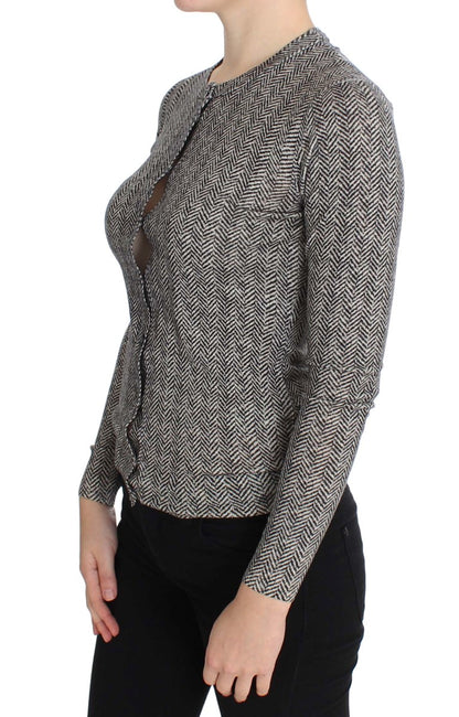 Dolce & Gabbana Cardigan pull en laine noir et blanc