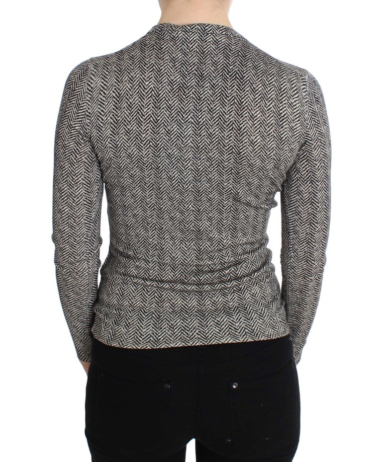 Dolce &amp; Gabbana Cardigan pull en laine noir et blanc