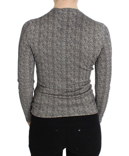 Dolce & Gabbana Cardigan pull en laine noir et blanc