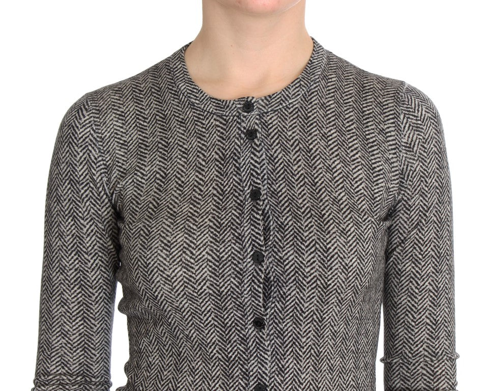 Dolce &amp; Gabbana Cardigan pull en laine noir et blanc