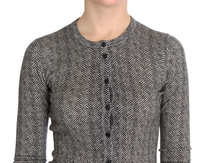 Dolce & Gabbana Cardigan pull en laine noir et blanc