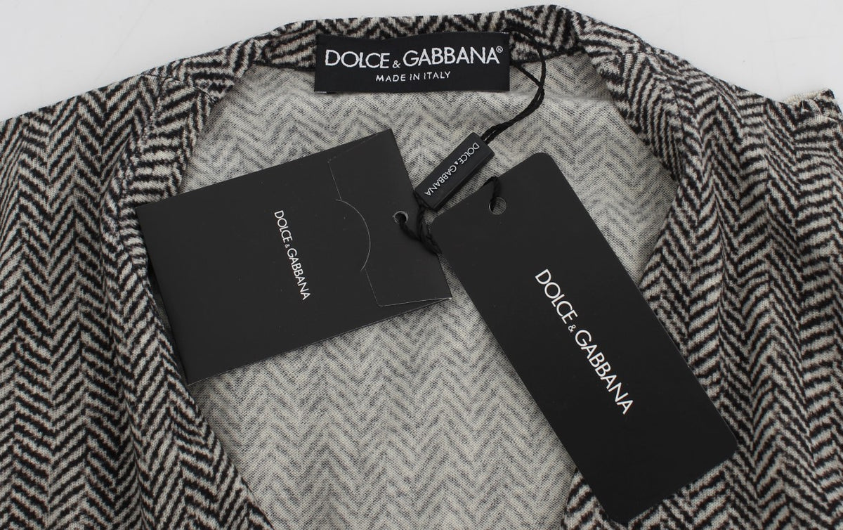 Dolce &amp; Gabbana Cardigan pull en laine noir et blanc