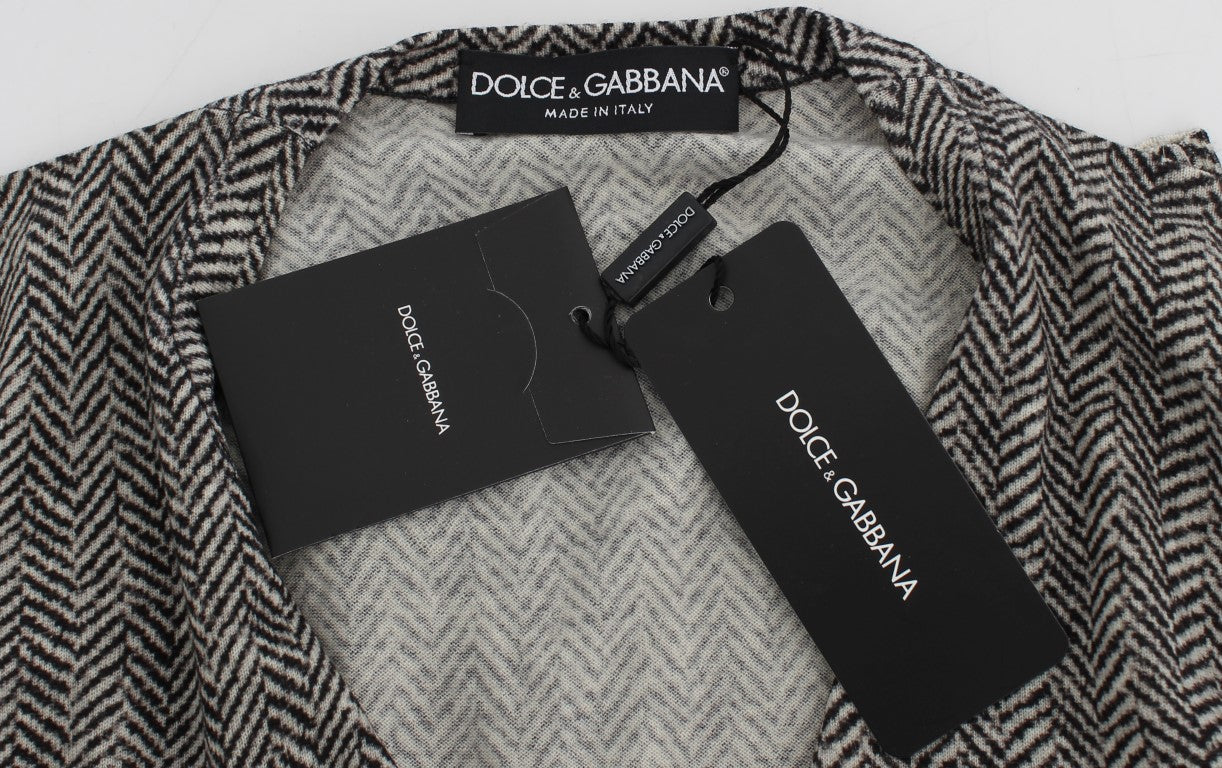 Dolce & Gabbana Cardigan pull en laine noir et blanc