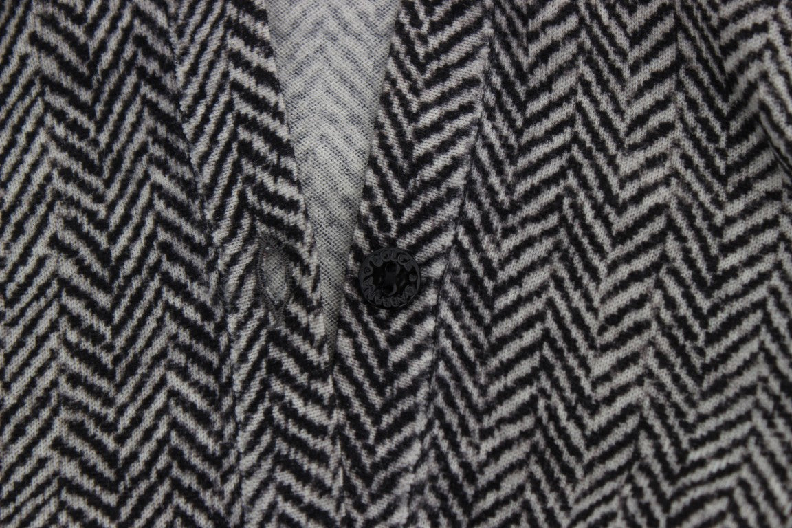 Dolce &amp; Gabbana Cardigan pull en laine noir et blanc