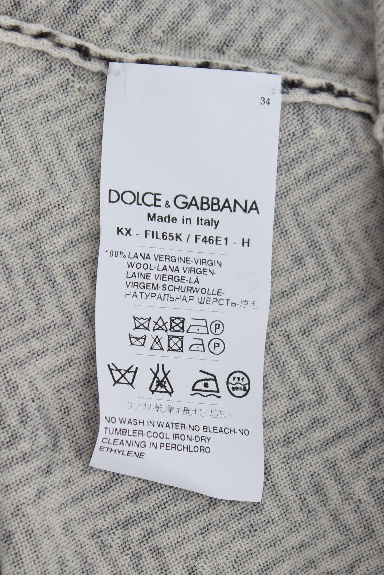 Dolce & Gabbana Cardigan pull en laine noir et blanc