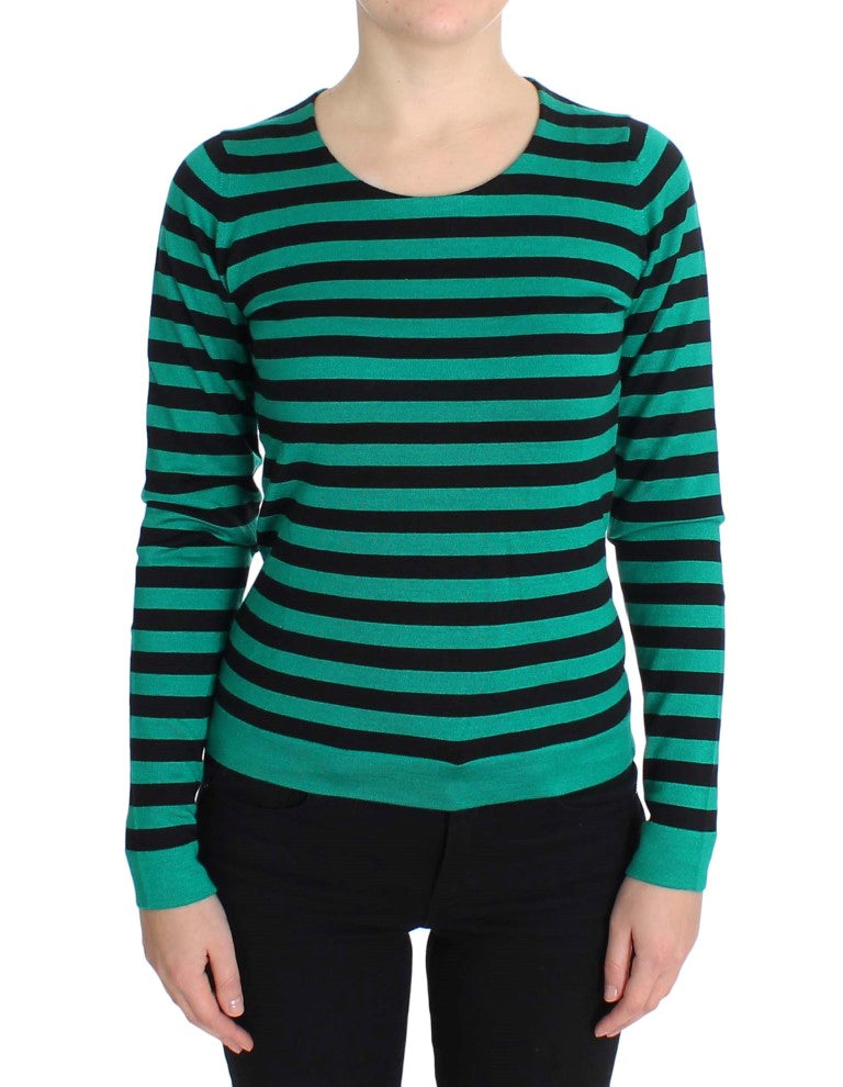 Pull en soie et cachemire vert et noir de Dolce &amp; Gabbana