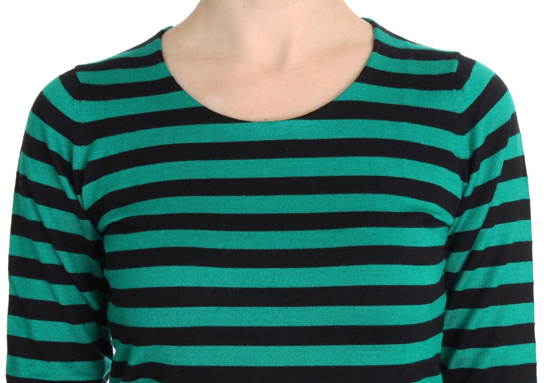 Pull en soie et cachemire vert et noir de Dolce & Gabbana