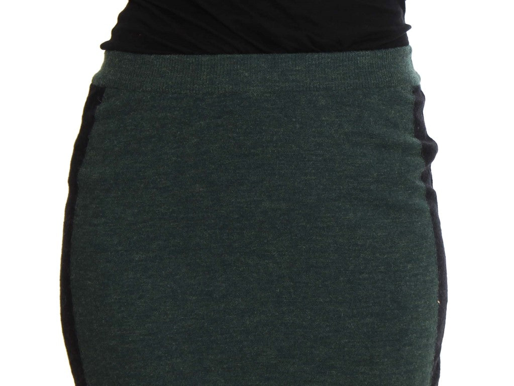 Jupe crayon en laine mélangée verte de MILA SCHÖN