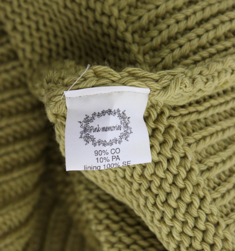 Pull sans manches en coton mélangé vert de PINK MEMORIES