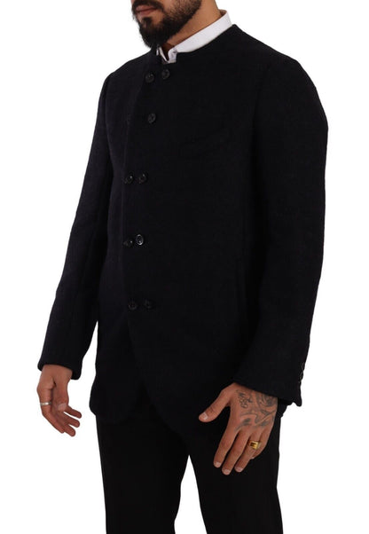 Manteau-veste homme gris en alpaga à boutons de Dolce & Gabbana